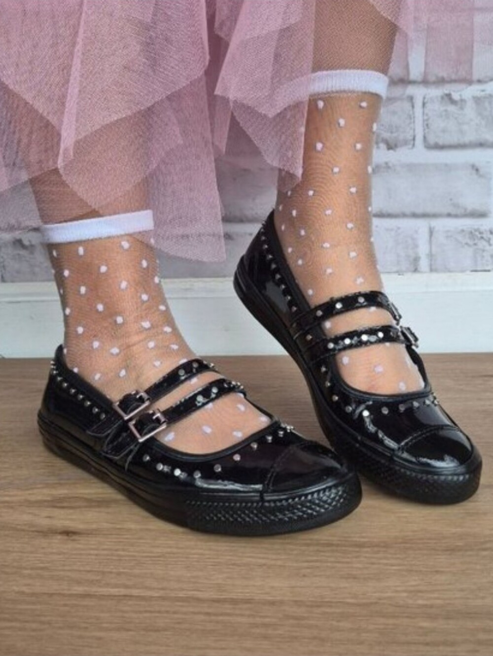 [NEW] Converse Chuck Taylor All Star Dainty Mary Jane Studded Patent Shoes